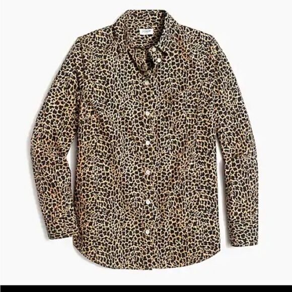 J CREW  Cotton Leopard Button Down - Picture 13 of 14